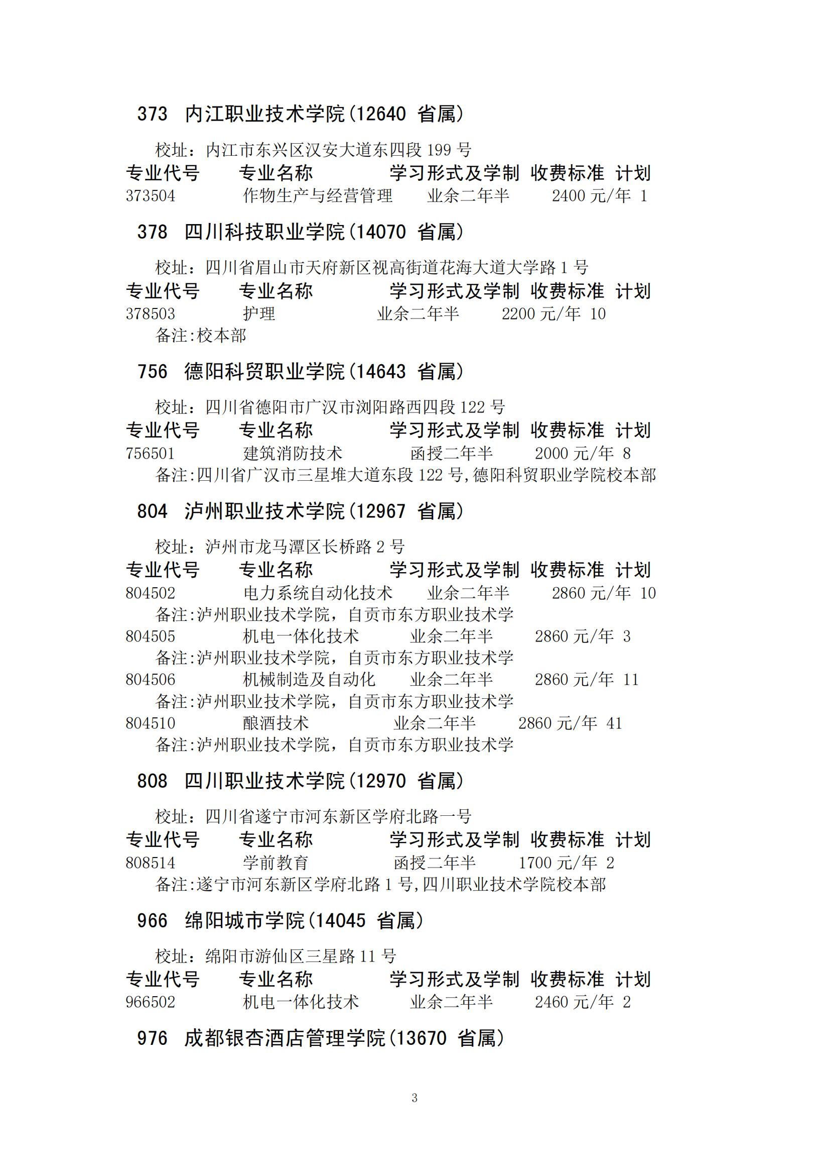 四川省2024年成人高校招生录取征集志愿的院校、专业及名额！(图5)