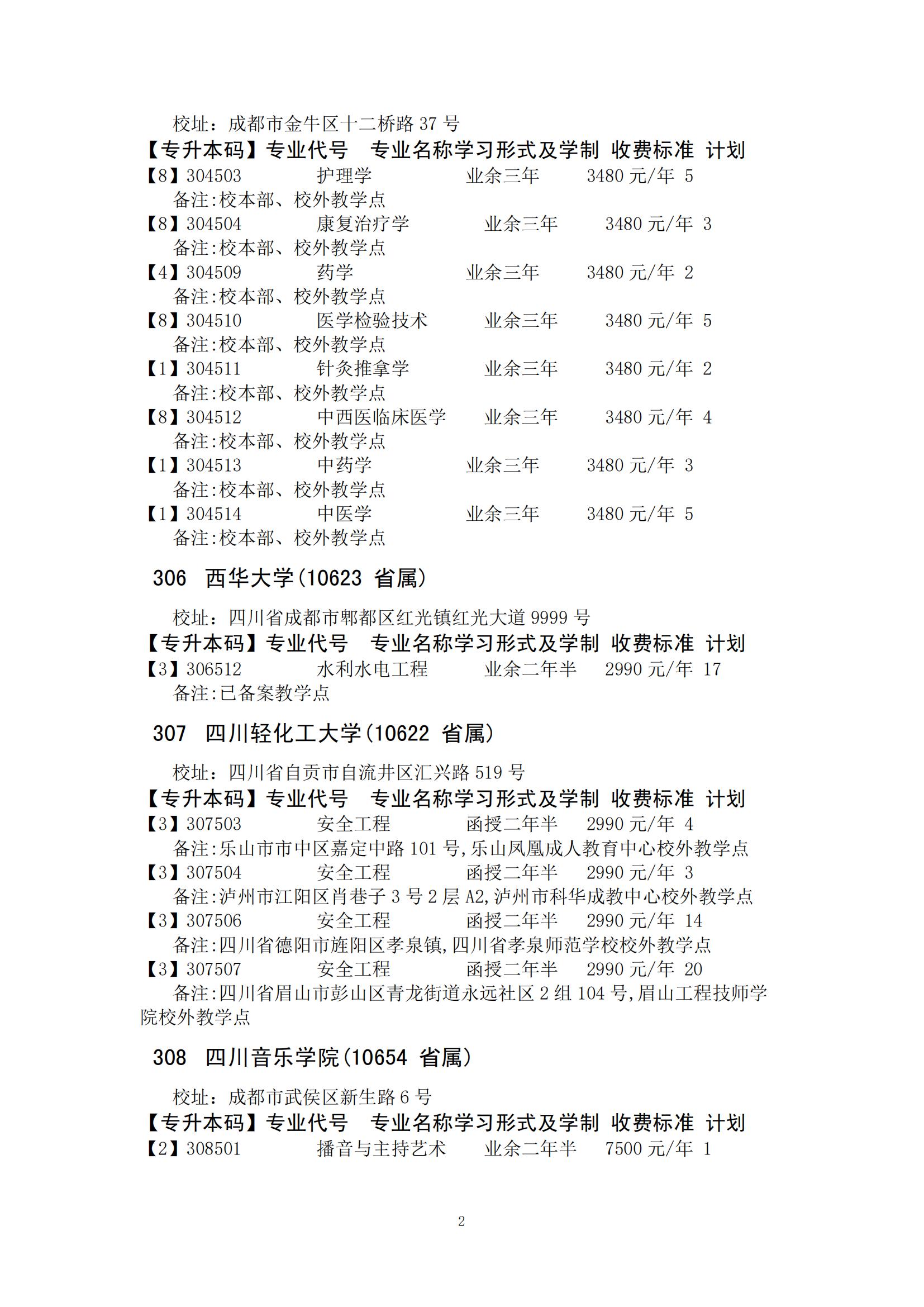 四川省2024年成人高校招生录取征集志愿的院校、专业及名额！(图12)