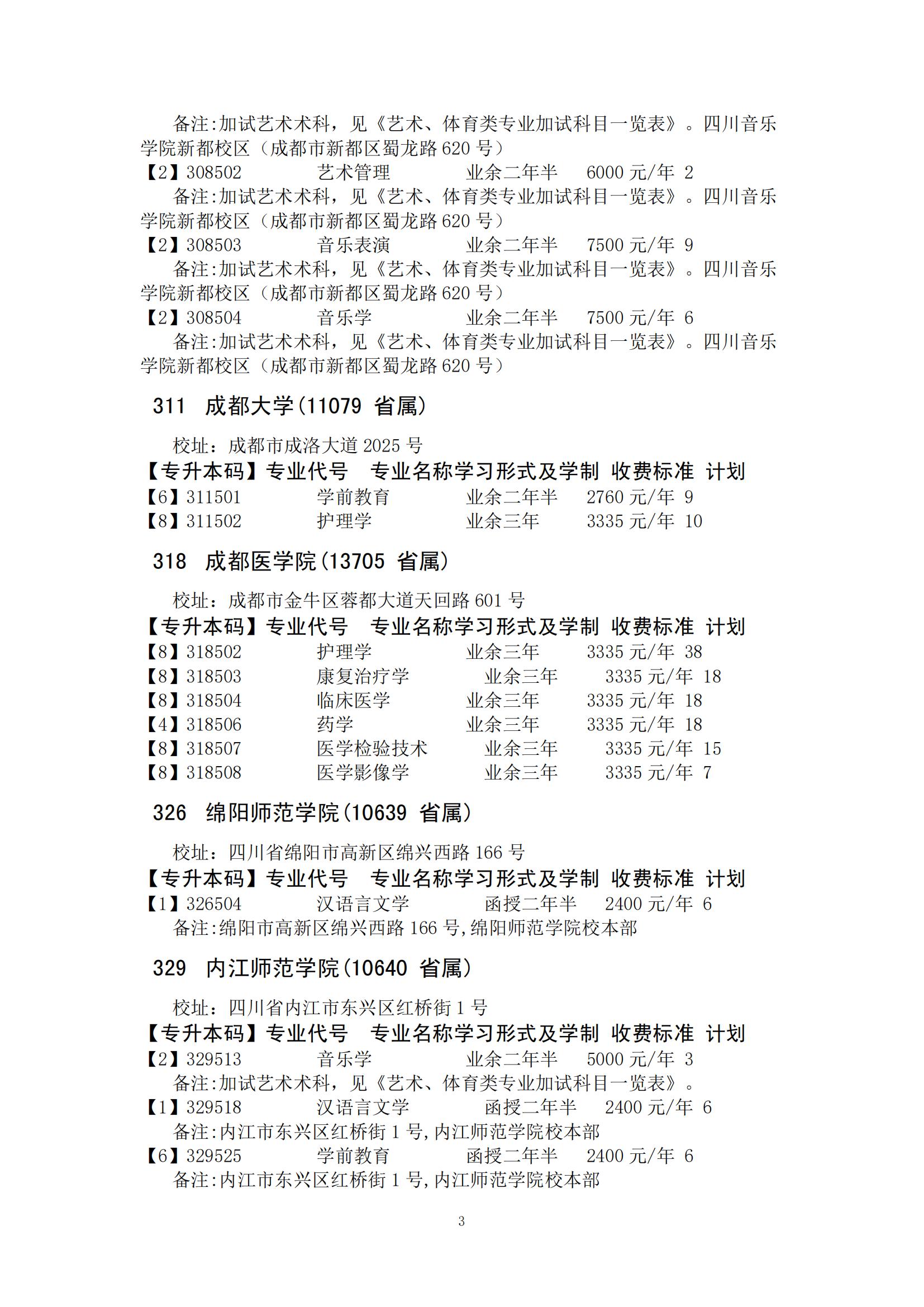 四川省2024年成人高校招生录取征集志愿的院校、专业及名额！(图13)