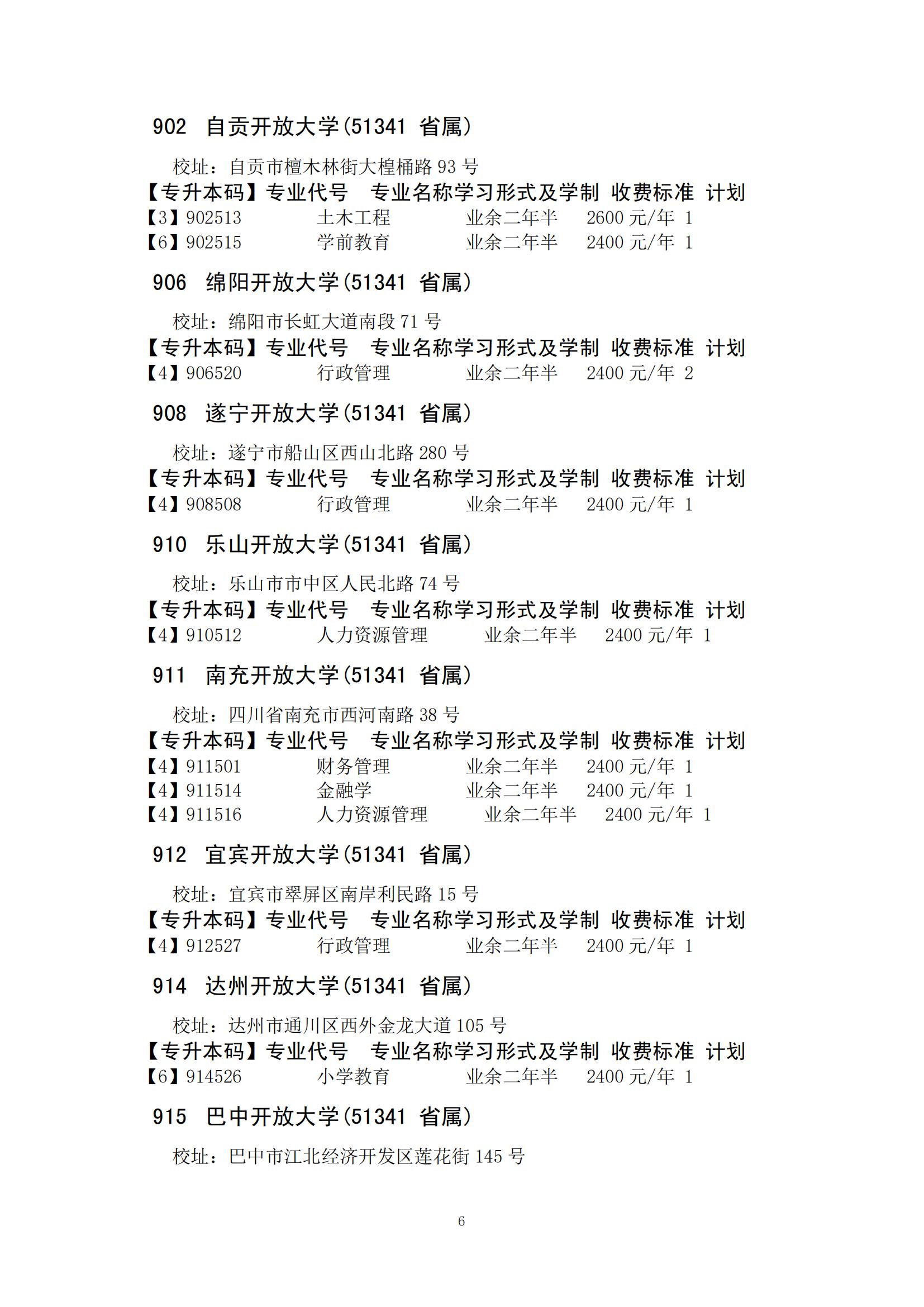 四川省2024年成人高校招生录取征集志愿的院校、专业及名额！(图16)